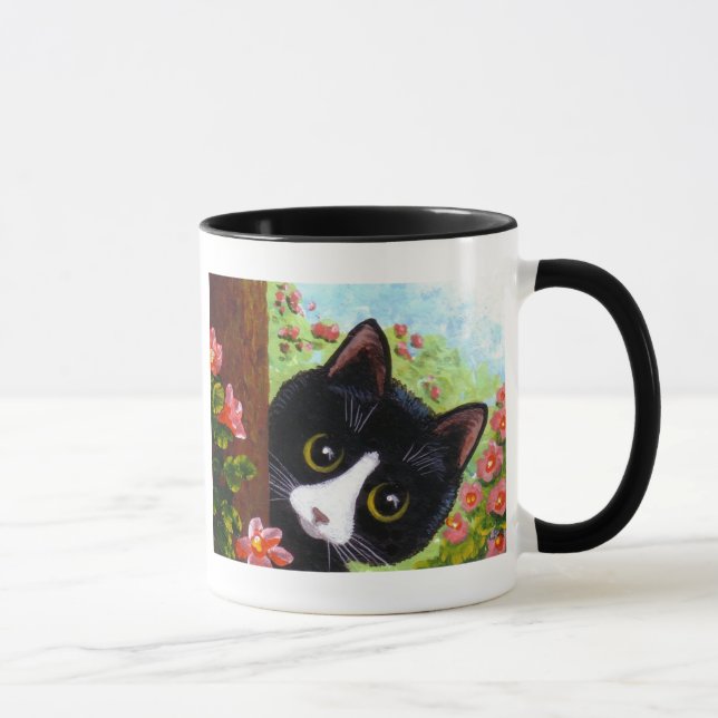 Caneca Gato preto engraçado Creationarts do smoking (Direita)