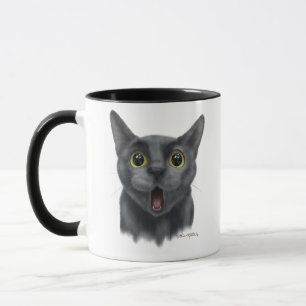 Caneca Gato preto engraçado desenho animado