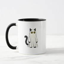 Gato Preto Fantasma Engraçado Halloween