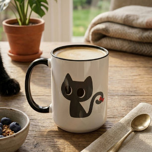 Caneca Gato Preto Fofo