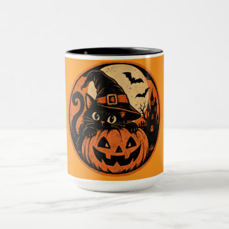 Caneca Gato preto Halloween