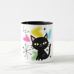 Caneca gato preto meio século