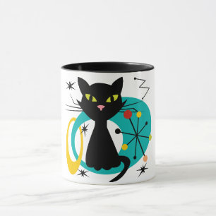 Caneca gato preto meio século