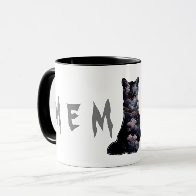 Caneca Gato preto nublado (Frente Esquerda)