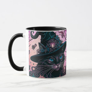 Caneca Gato Preto Regal Com Túmula De Halloween