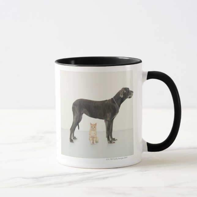 Caneca Gato que senta-se abaixo de great dane (Direita)