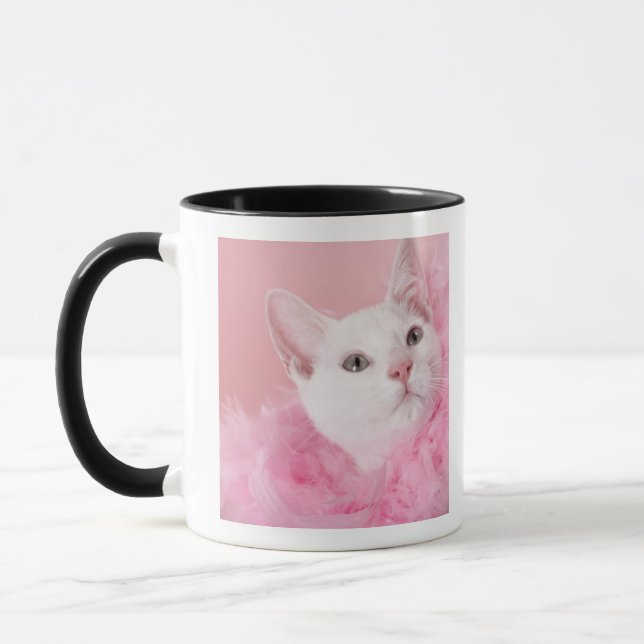 Caneca Gato que veste a boa de pena (Esquerda)