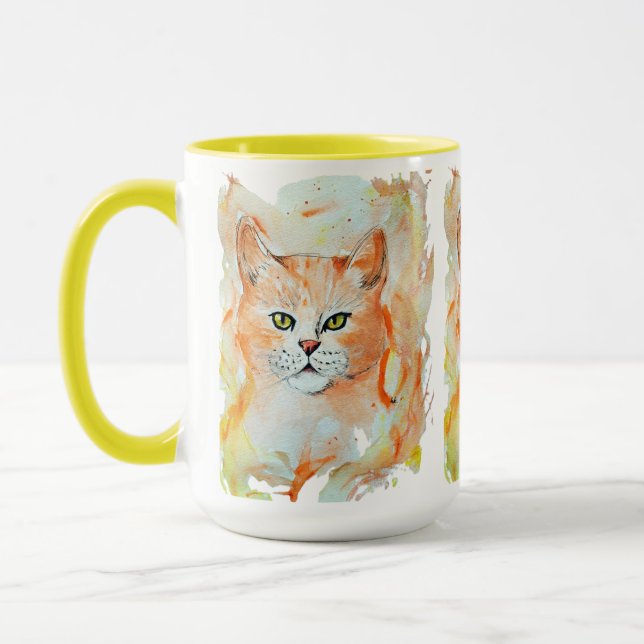 Caneca Gato Red Magic Humor Watercolor Místico (Esquerda)