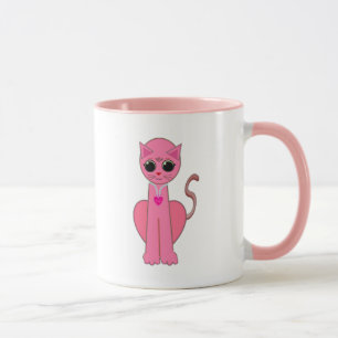 Caneca Gato rosa-claro