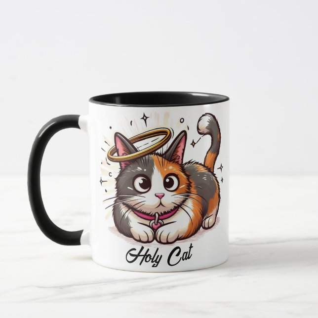 Caneca Gato Sagrado - Gato Calico Bonito e Engraçado (Esquerda)