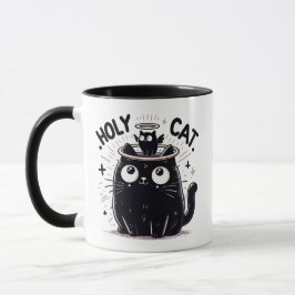 Caneca Gato Sagrado - Gato Negro Assistindo Gato Anjo Eng