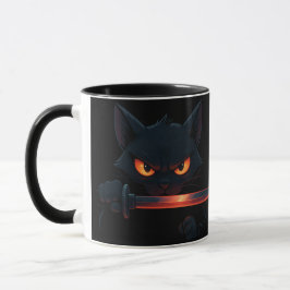 Caneca Gato samurái con katana – Estilo japonés