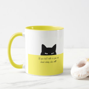 Caneca Gato Sneaky Fale com seu Gato Amarelo