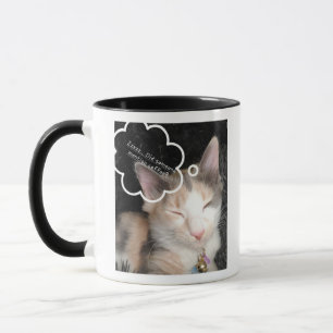 Caneca Gato Sonolento Precisa de Café Meme