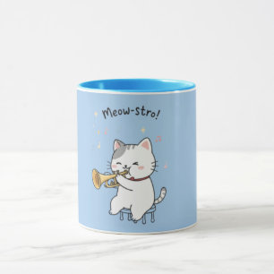 Caneca Gato Trombeta Engraçado – Jazz Felino Fofo