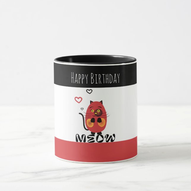 Caneca Gato vermelho-branco (Centro)