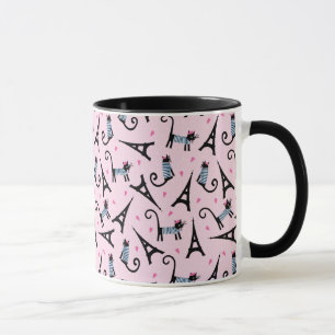 Caneca Gato Vestido De Estilo Francês Com Padrão De Tor