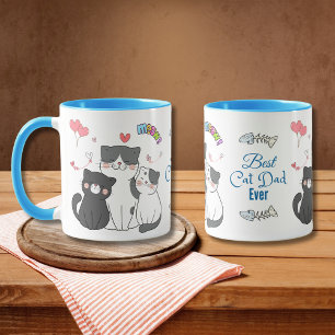 Caneca Gatos Adoráveis Medem com Melhor Pai De Gato De Co