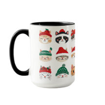 Gatos bonitos em chapéus de Natal