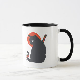 Caneca Gatos como Guerreiro Samurai - Escolher cor de fun