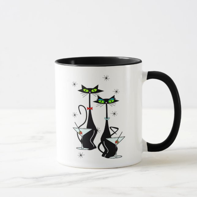 Caneca Gatos De Arte De meio século (Direita)