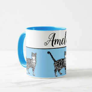 Caneca Gatos De Gatos Brancos Brancos E Bebês De Arte Wh