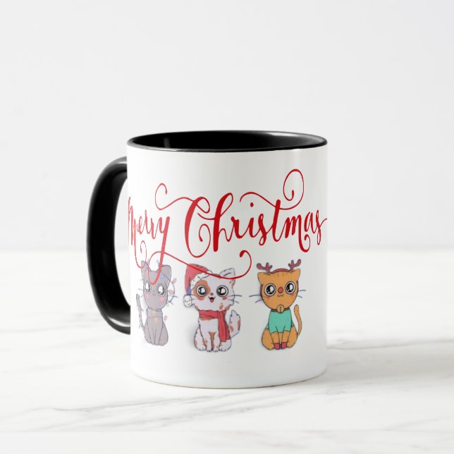 Caneca Gatos de Natal (Frente Esquerda)