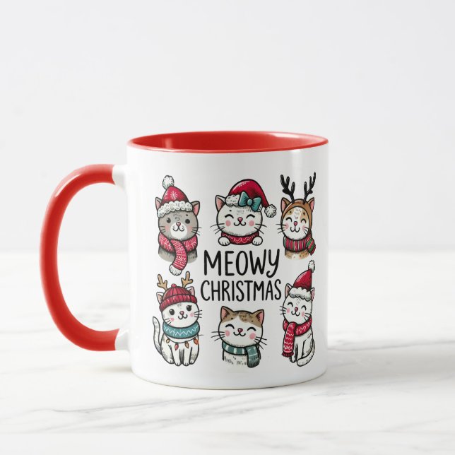 Caneca Gatos de Natal (Esquerda)
