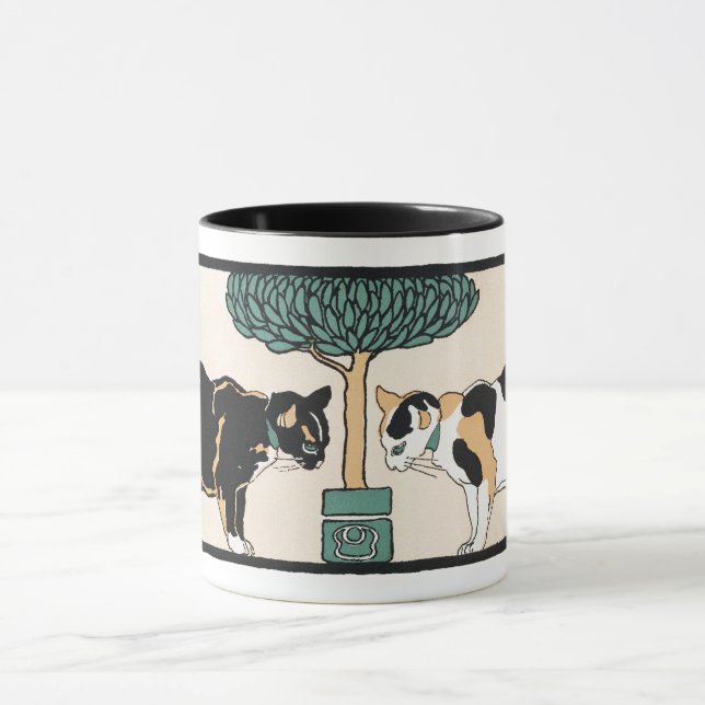 Caneca Gatos debaixo de uma árvore (Centro)