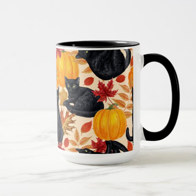 Caneca Gatos e abóboros pretos (Direita)
