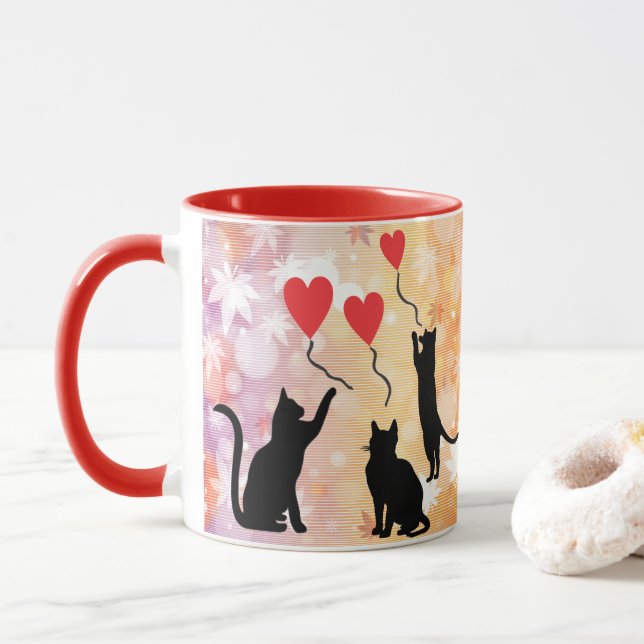 Caneca Gatos E Balões (Com Donut)