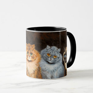 Caneca Gatos em pintura em linha por Louis Wain