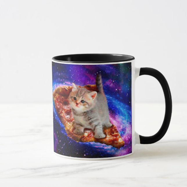 Caneca Gatos em pizza espacial (Direita)