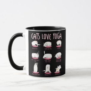 Caneca Gatos Engraçados amam diferentes Posições de Yoga