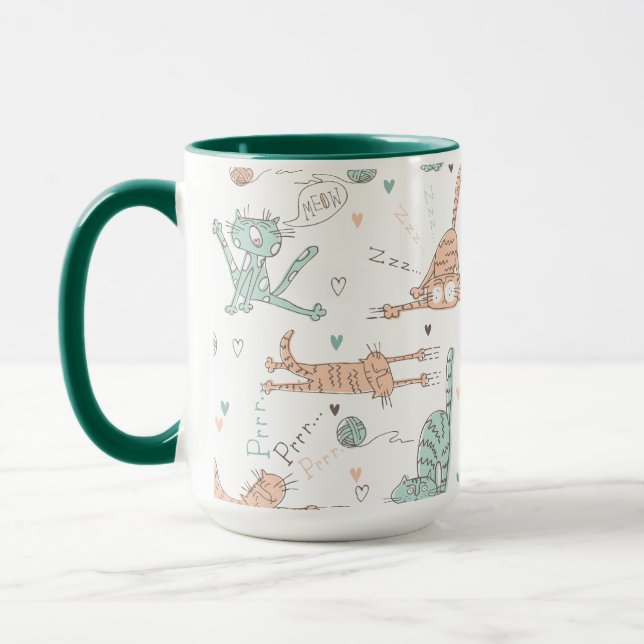 Caneca Gatos Engraçados em Estilo Bonito (Esquerda)