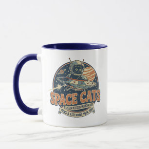 Caneca Gatos Espaciais Astronauta Gato Desenho Galáxia