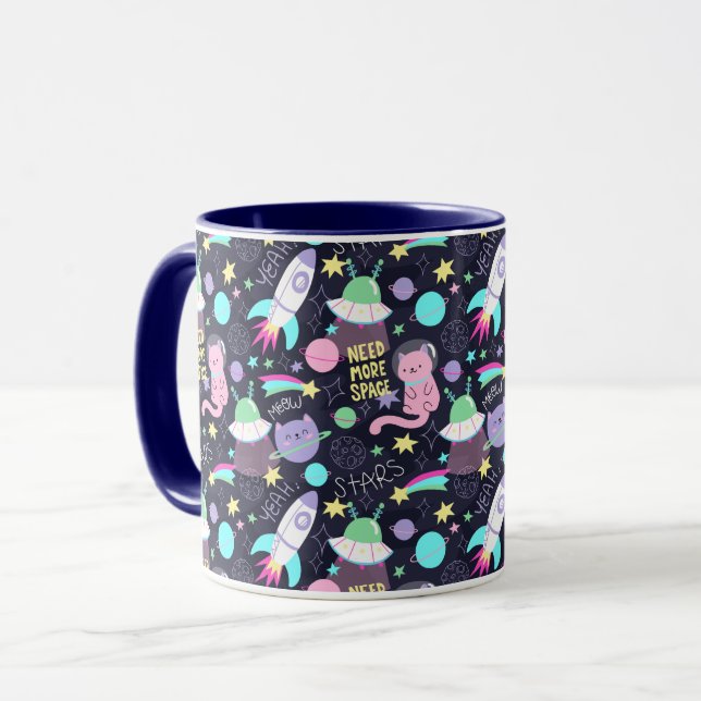 Caneca Gatos Espaciais Cons (Frente Esquerda)