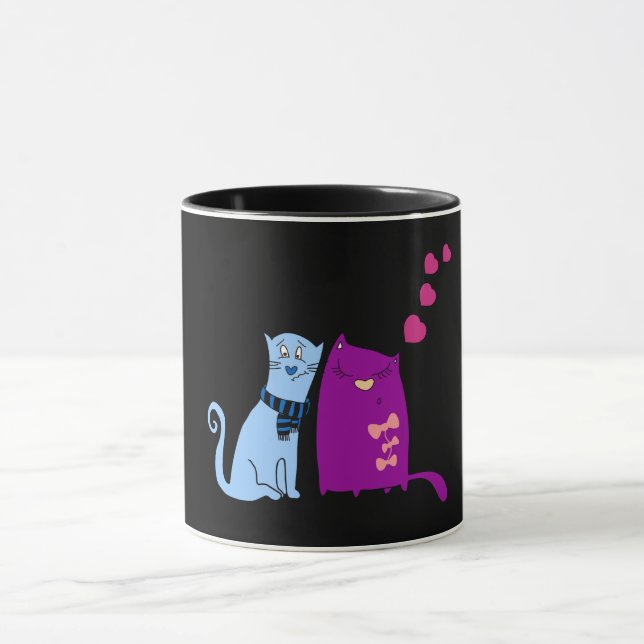 Caneca Gatos fofos amam design (Centro)