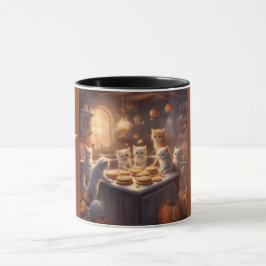Caneca Gatos Fofos Assam Biscoitos no Halloween