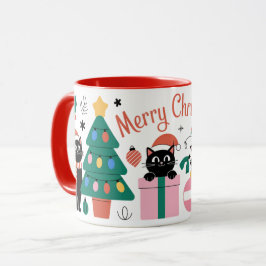 Caneca Gatos Fofos Enfeite de Árvore de Natal Presentes M