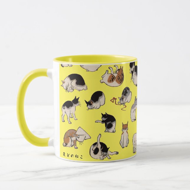 Caneca Gatos Japoneses, Hiroshige, Ukiyo-e (Esquerda)