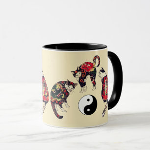 CANECA GATOS JAPONESES, TATUAGENS DE DEDOS VERMELHOS DRAG