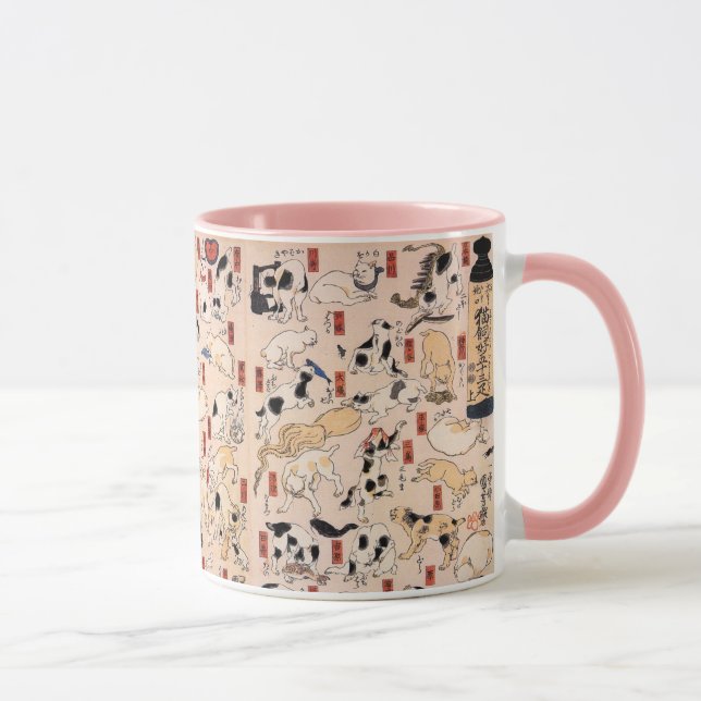 Caneca Gatos Japoneses, Utagawa Kuniyoshi, Ukiyo-e (Direita)