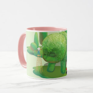 Caneca Gatos-jardineiros e animais verdes