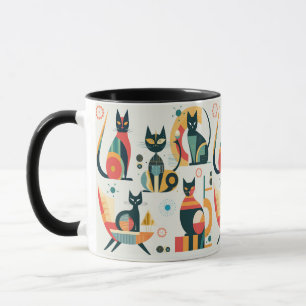 Caneca Gatos Modernos do meio século