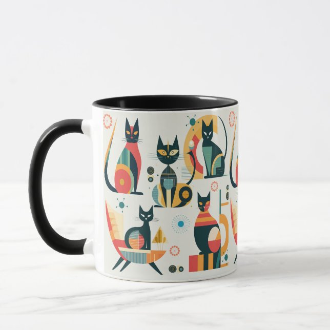 Caneca Gatos Modernos do meio século (Esquerda)