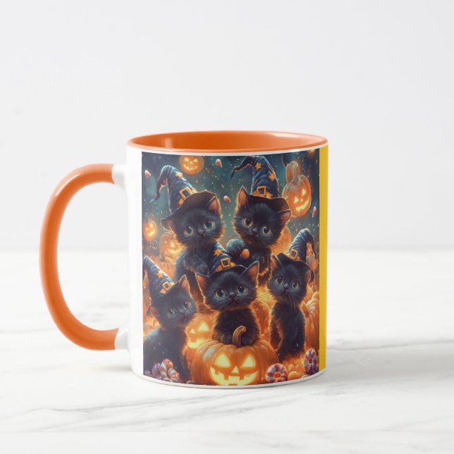 Caneca Gatos Pretos de Halloween (Esquerda)