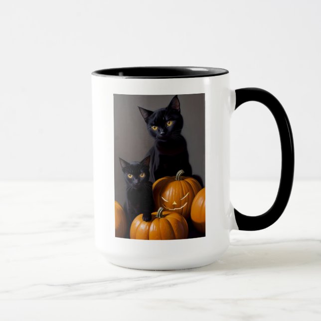 Caneca Gatos Pretos e Abóboras (Direita)