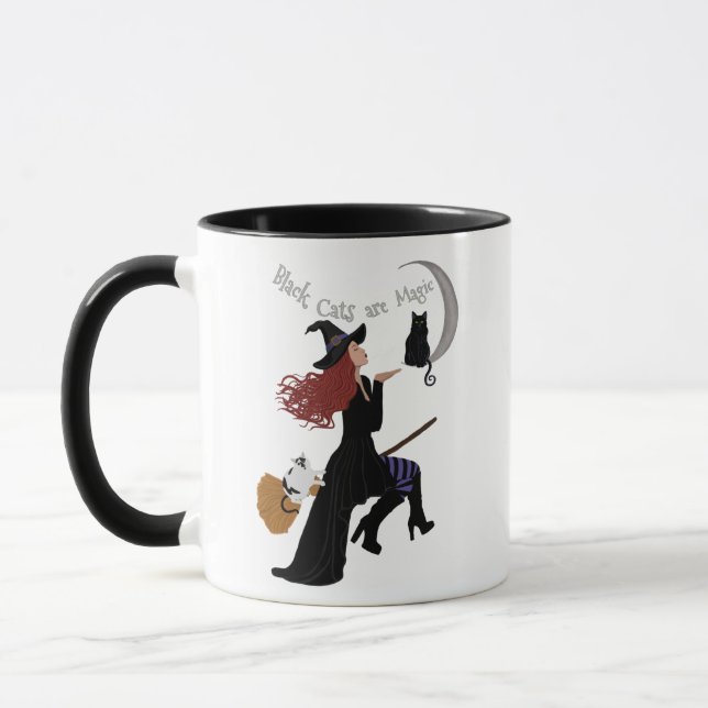 Caneca Gatos Pretos são Magos - Dois Tons (Esquerda)