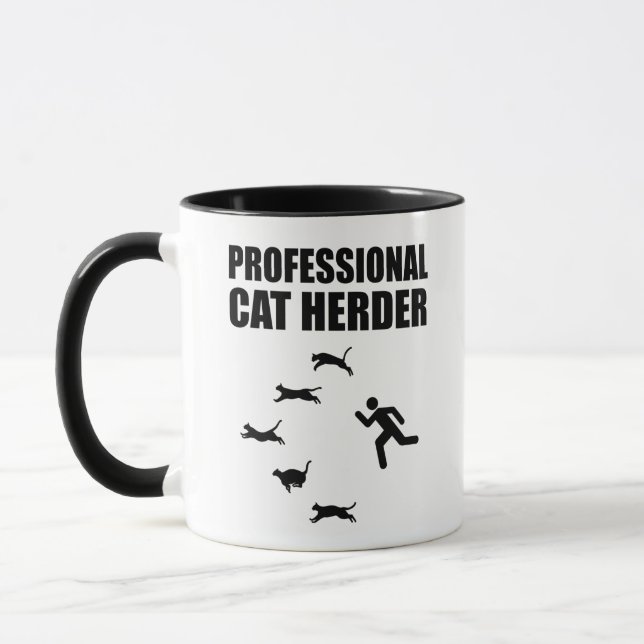 Caneca Gatos Profissionais De Gato Engraçados (Esquerda)
